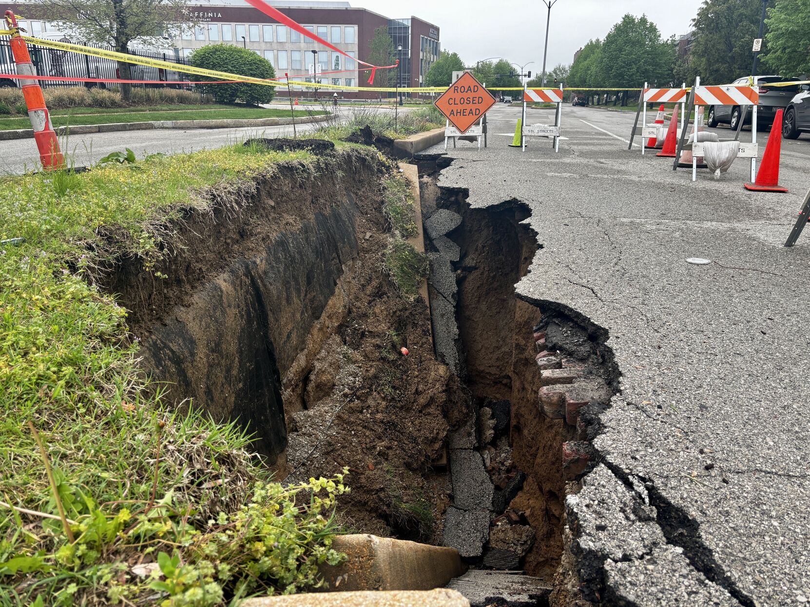 Sinkhole at at 14th Street and Park Avenue, just south of Downtown